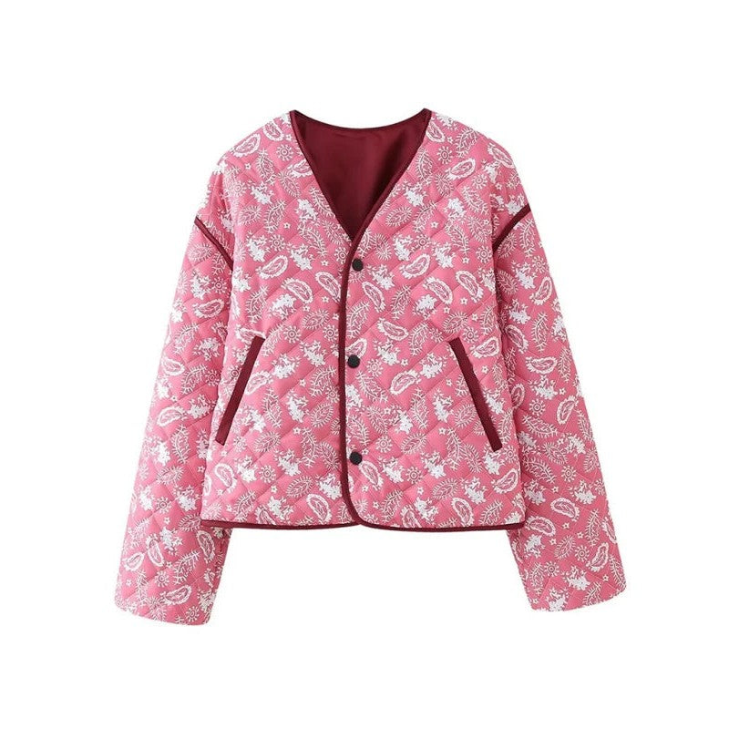 Emilia | Paisley Print Button-Down Jacket