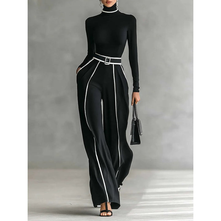 Vera | High-Collar Top and Wide-Leg Pants Set