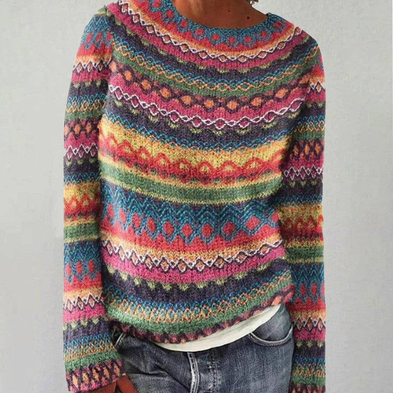 Olivia | Relaxed Geometric Knit Sweater