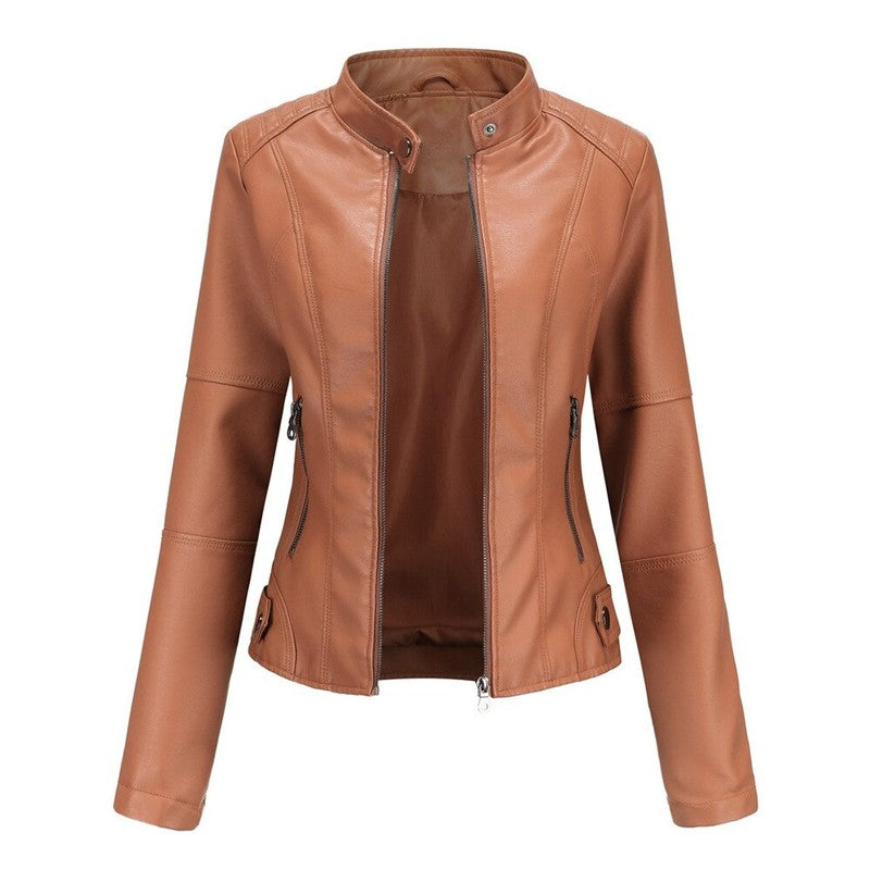Helen | Tailored Stand-Collar Moto Jacket
