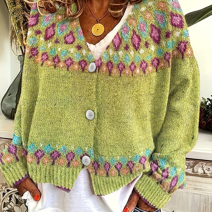 Esme | Nordic Patterned Yoke Cardigan