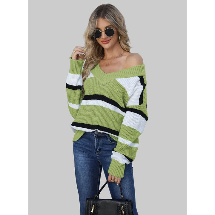 Women Sweater | Striped Cropped Knit