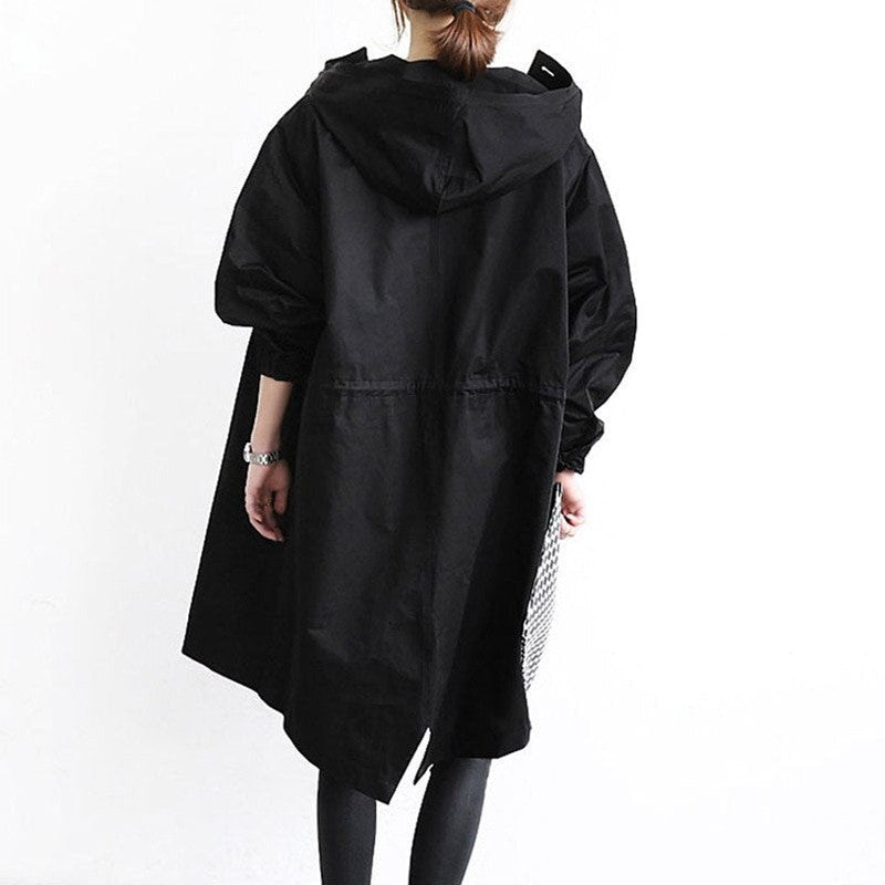 Women's Oversized Hooded Button-Front Coat