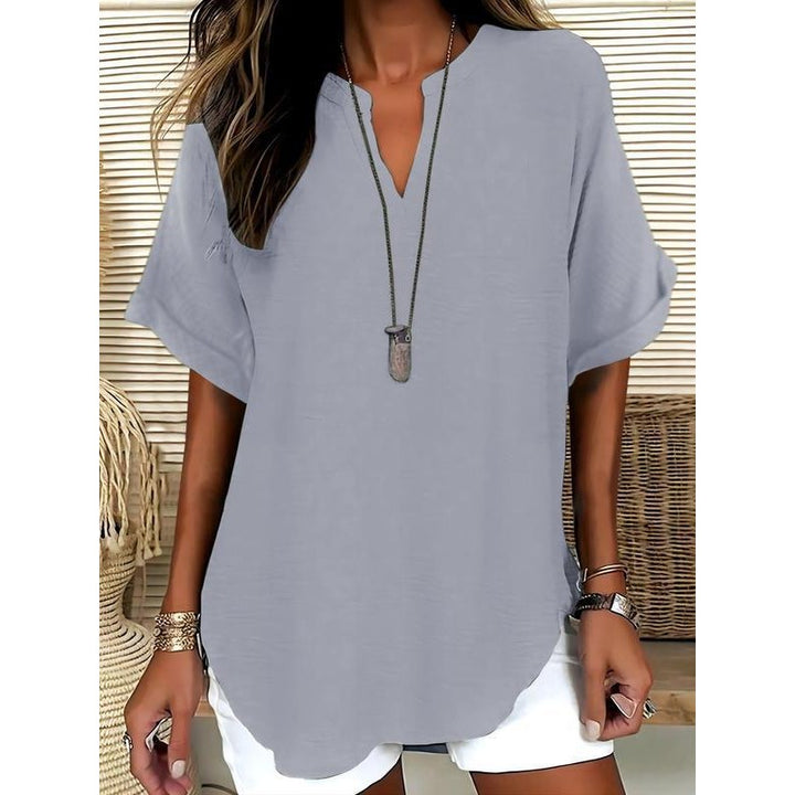 Women’s Blouse | Relaxed V-Neck Short-Sleeve