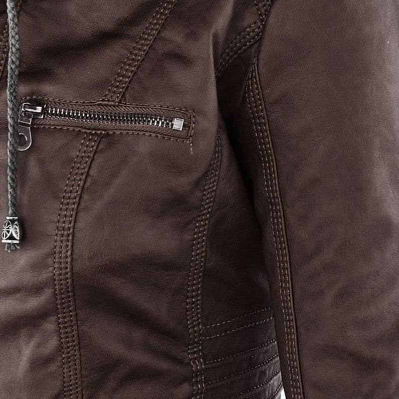 Callista | Slim-Fit Zip-Front Moto Jacket