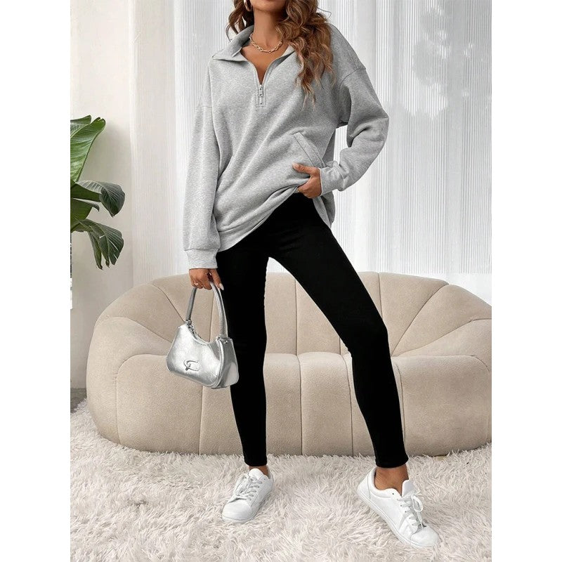 Valerie | Half-Zip Drop Shoulder Sweatshirt