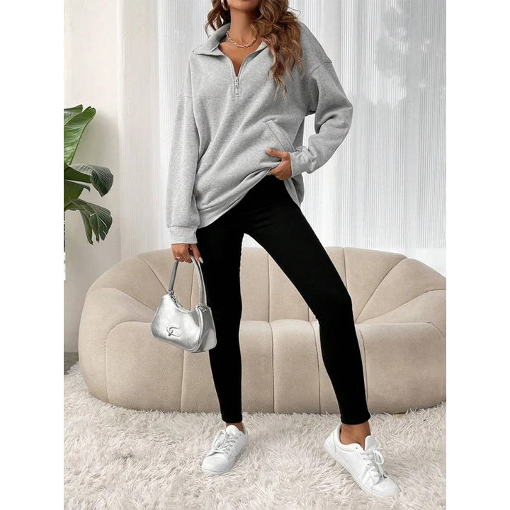 Valerie | Half-Zip Drop Shoulder Sweatshirt