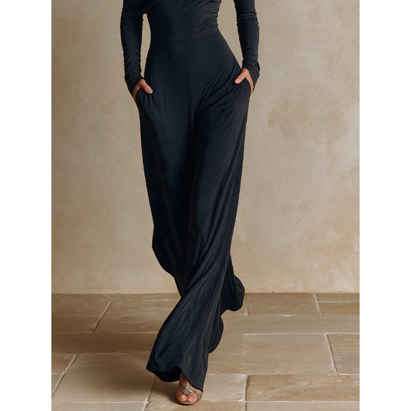 Serena | One-Shoulder Draped Jumpsuit