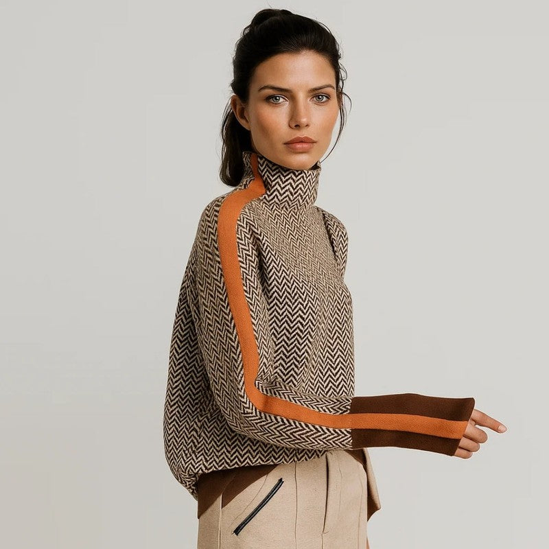 Sophie | High-Neck Striped Sweater