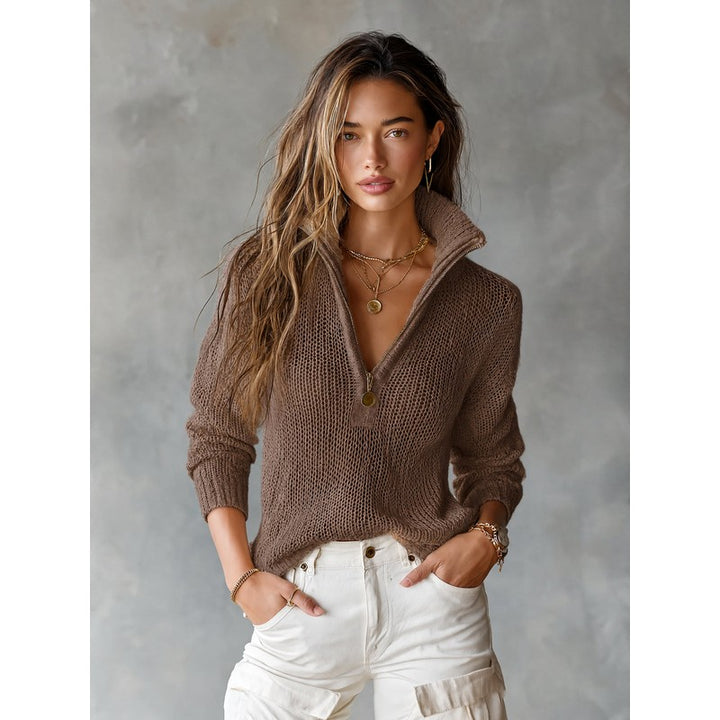 Women's Sweater | Monica Half-Zip Knit Top