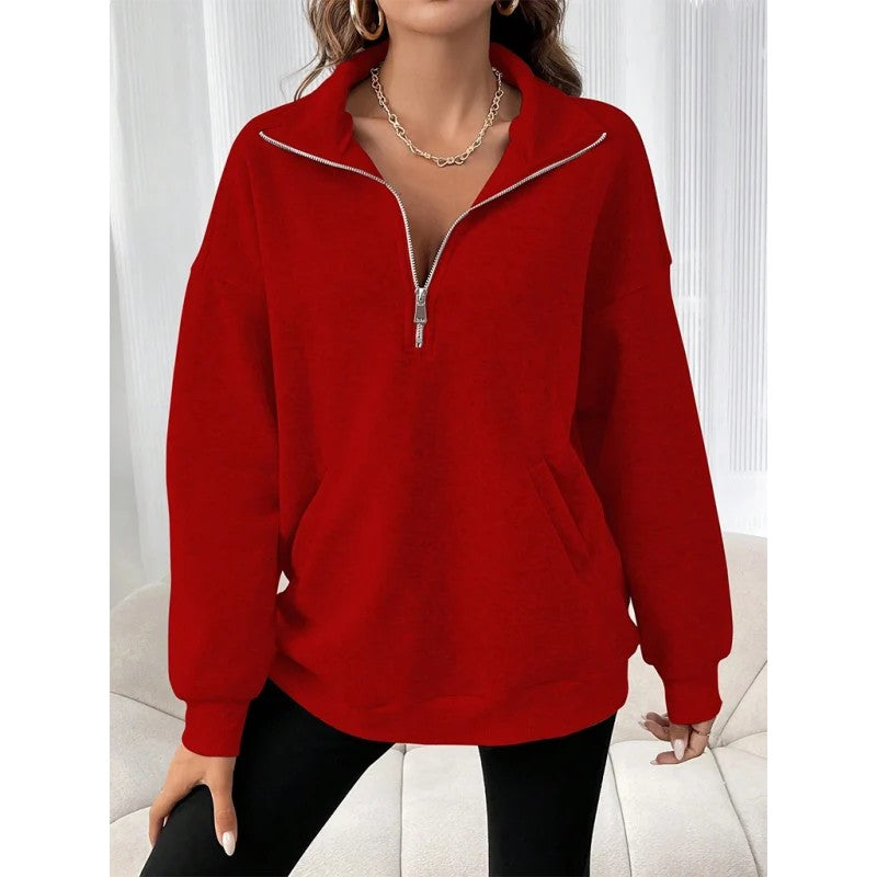 Valerie | Half-Zip Drop Shoulder Sweatshirt