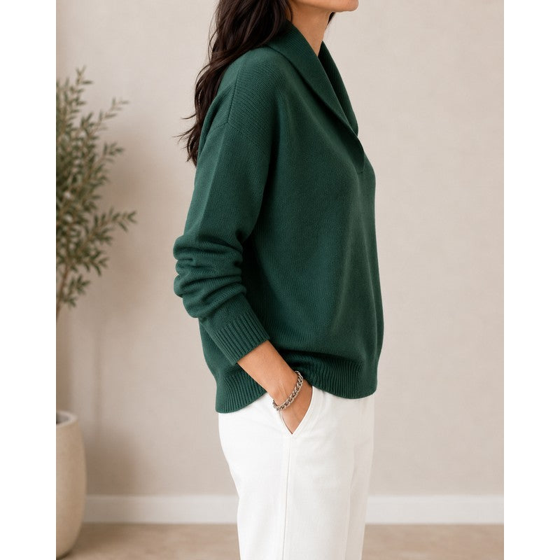 Sophie | Drop Shoulder Ribbed V-Neck Sweater
