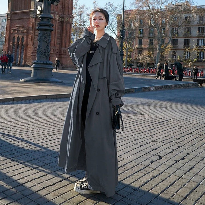 Victoria | Oversized Double-Breasted Long Trench Coat