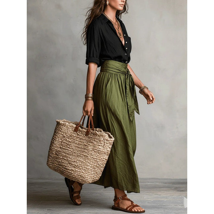 Women's Coralie | Button-Front Shirt and Tie-Waist Skirt Set