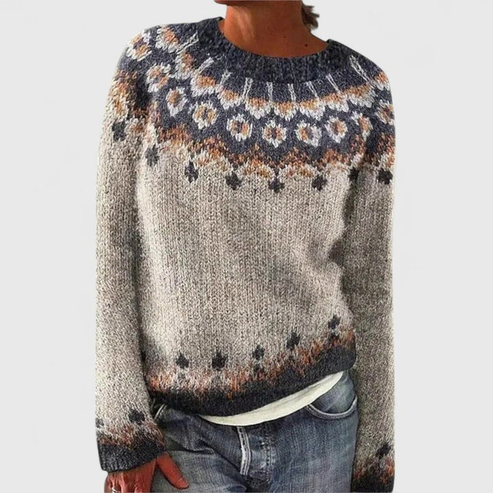 Sage | Scandinavian-Pattern Knit Sweater