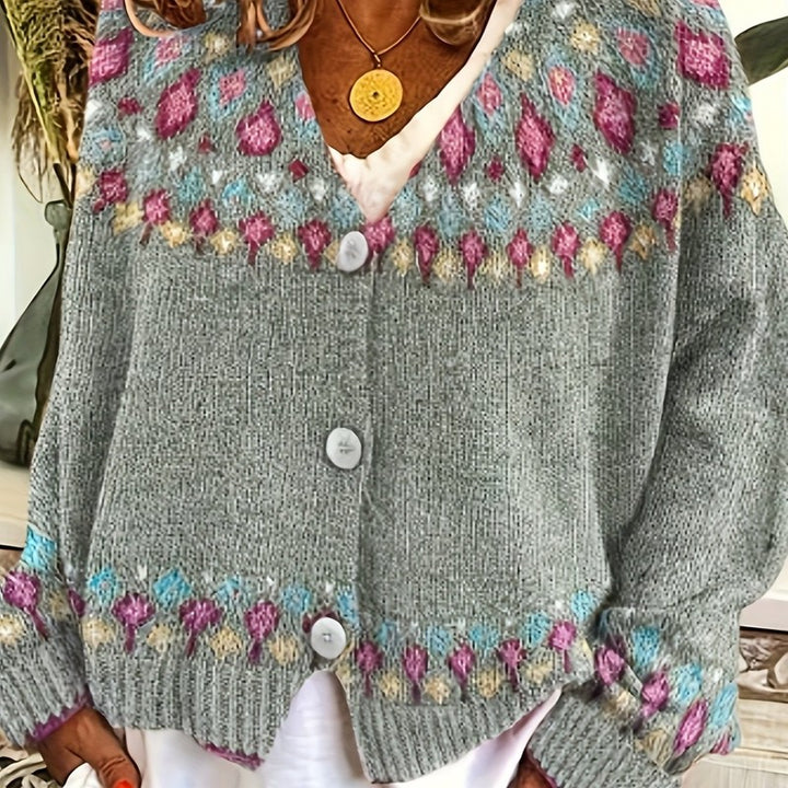 Esme | Nordic Patterned Yoke Cardigan
