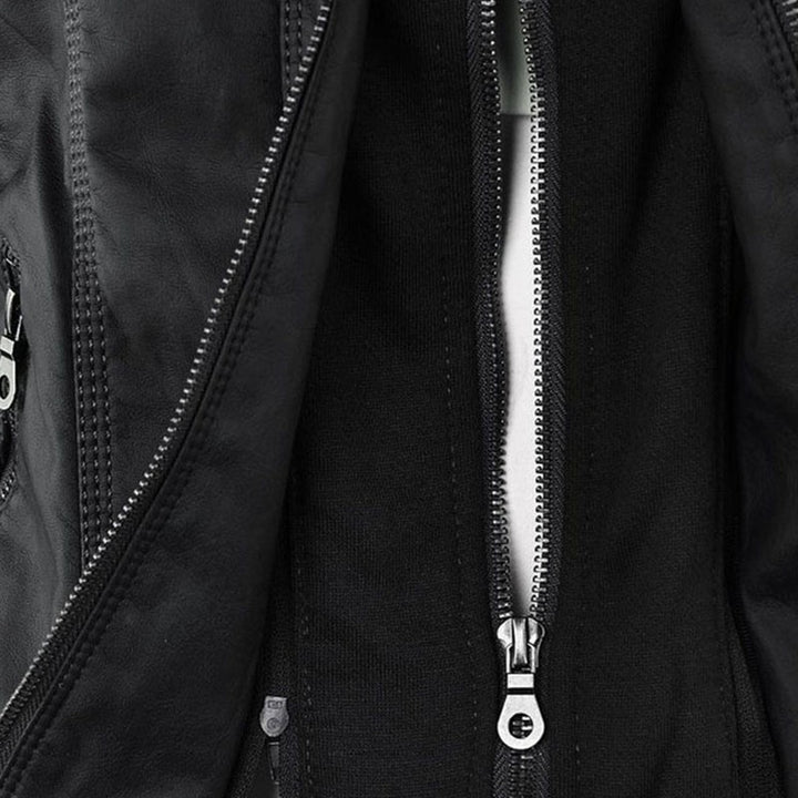 Callista | Slim-Fit Zip-Front Moto Jacket