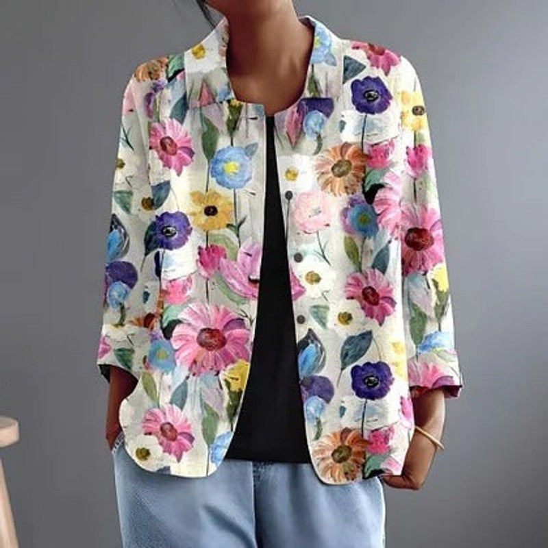Rosamonde | Hand-Painted Floral Print Blouse
