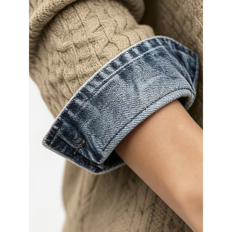 Rowan | Camicia con pannelli intrecciati e bordi a contrasto