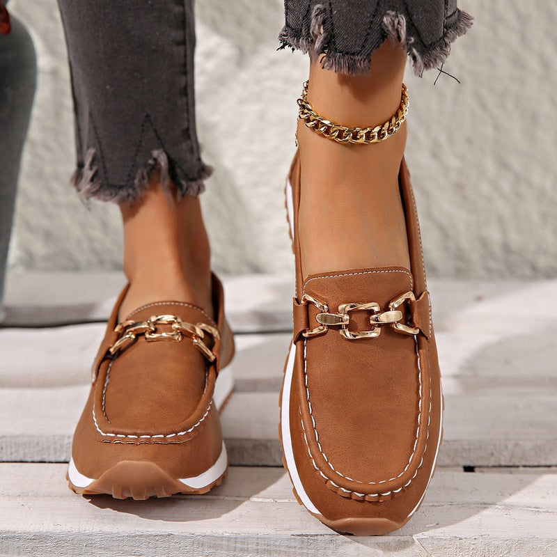 Lucille | Slip-On Chain Detail Loafers