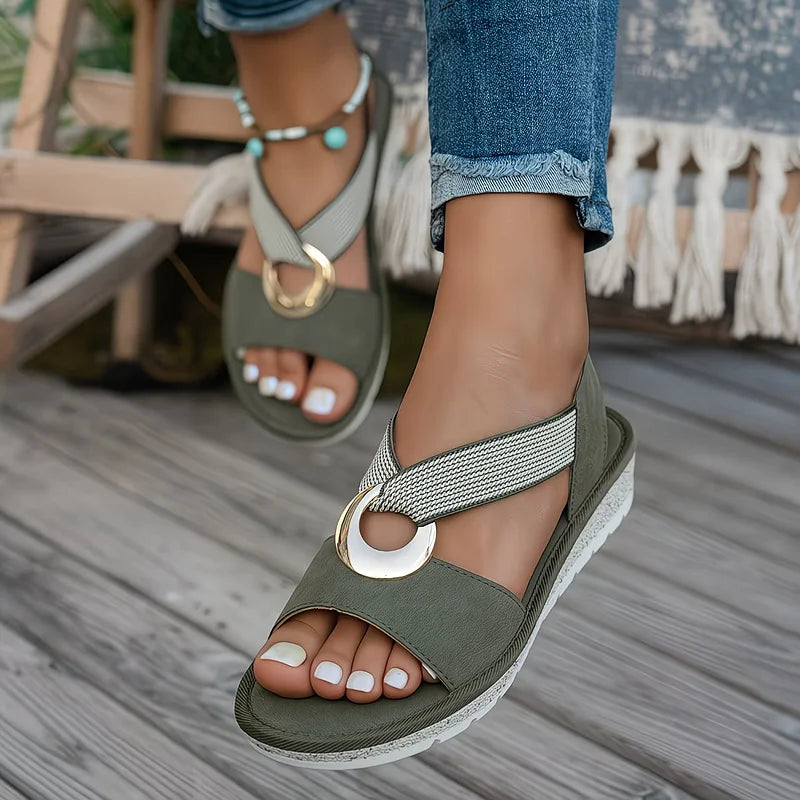 Maisie | Σανδάλια slingback με μεταλλικό δαχτυλίδι