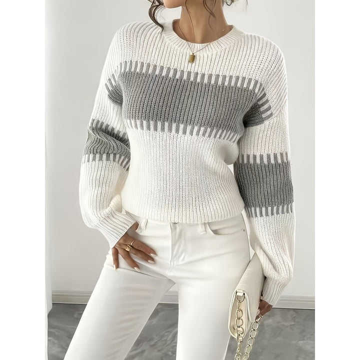 Clara | Colour-Block Striped Cropped Pullover