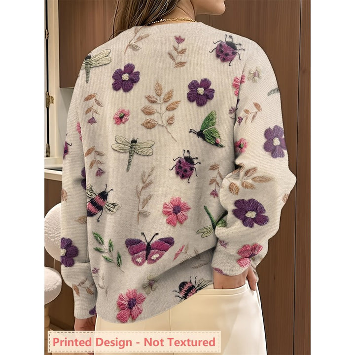 Elsie | Relaxed Fit Botanical Print Sweater