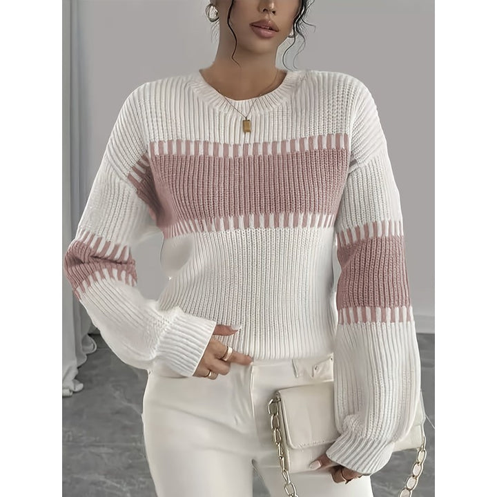 Clara | Colour-Block Striped Cropped Pullover