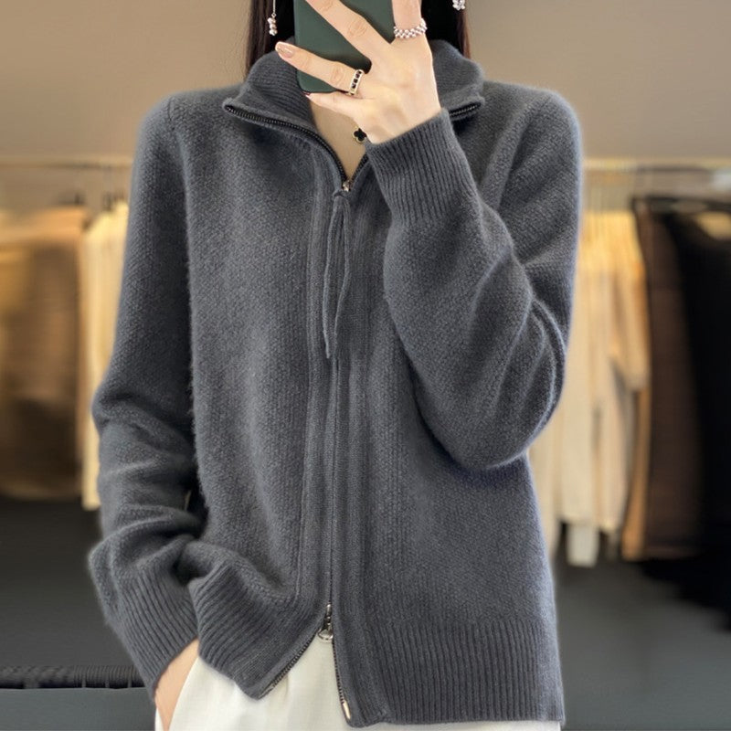 Lena | Zip-Front Knit Cardigan