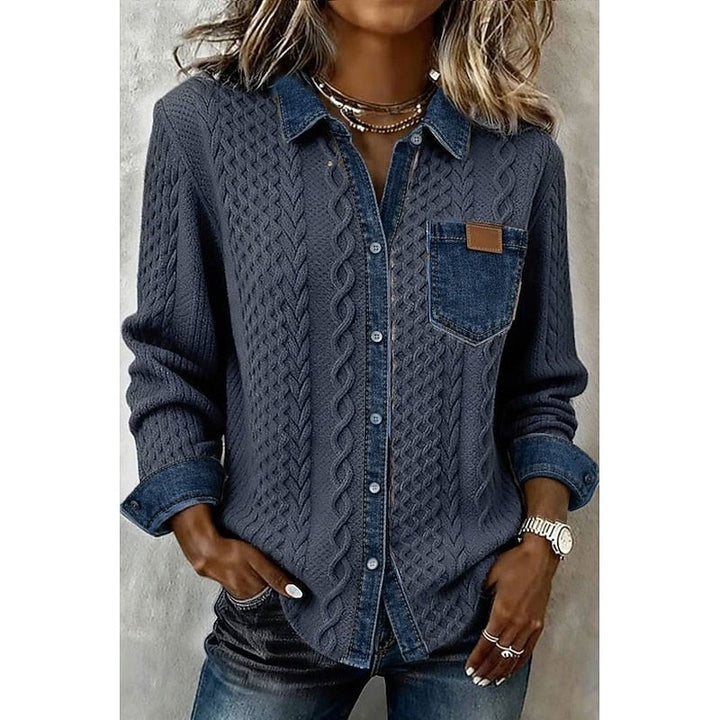 Colette | Contrast Panel Button-Up Shirt