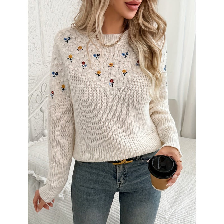 Wren | Floral Embroidered Crewneck Sweater
