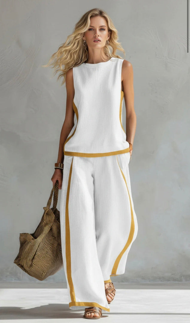 Marlene | Completo estivo elegante a due pezzi con pantaloni a gamba larga