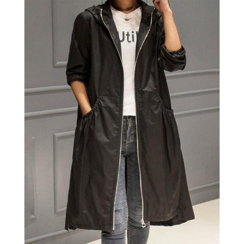 Kathleen | Relaxed Hooded Long Trench Coat