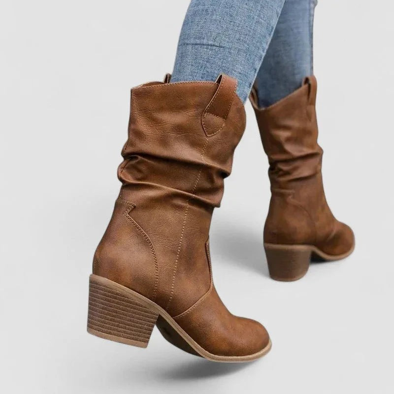 Women's Slouch Western Mid-Calf Boots