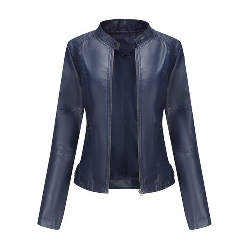 Helen | Tailored Stand-Collar Moto Jacket