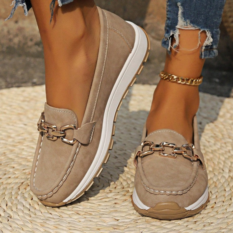 Lucille | Slip-On Chain Detail Loafers