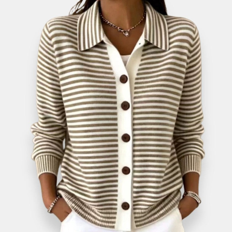 Greta | Striped Button Cardigan