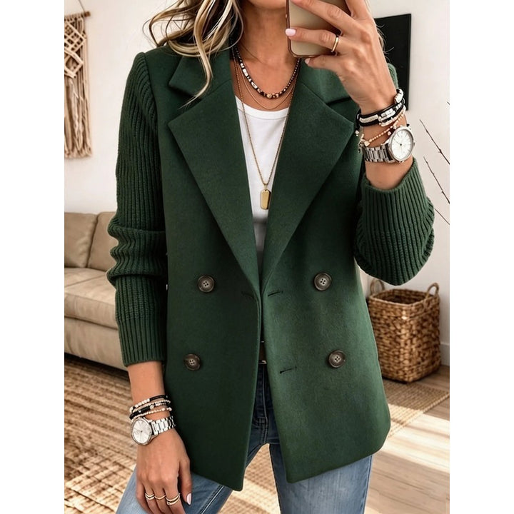 Carla | Two-Tone Knit-Sleeve Blazer