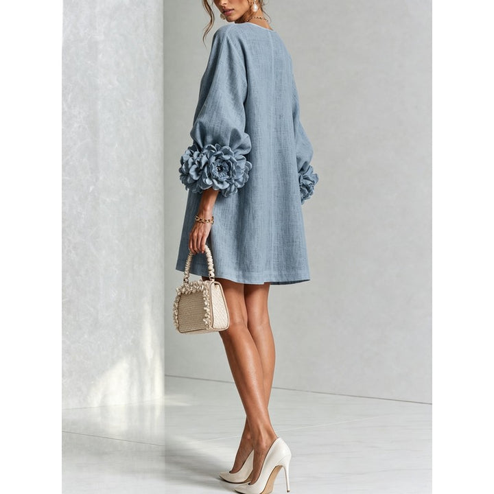 Anita | Floral Appliqué Cuffs and Button Front