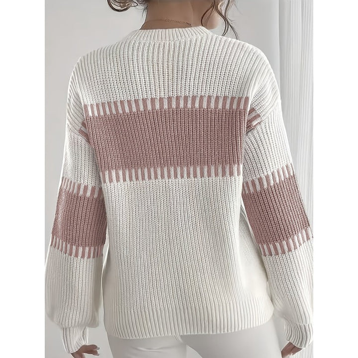 Clara | Colour-Block Striped Cropped Pullover