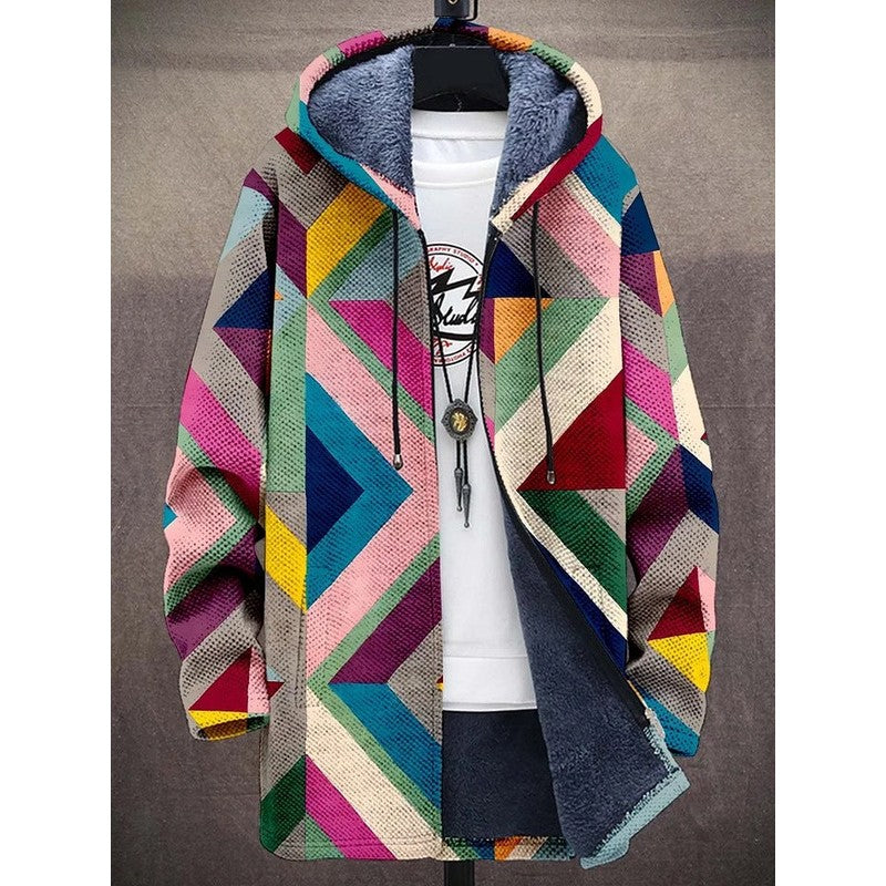 Marguerite | Printed Hooded Zip-Up Coat