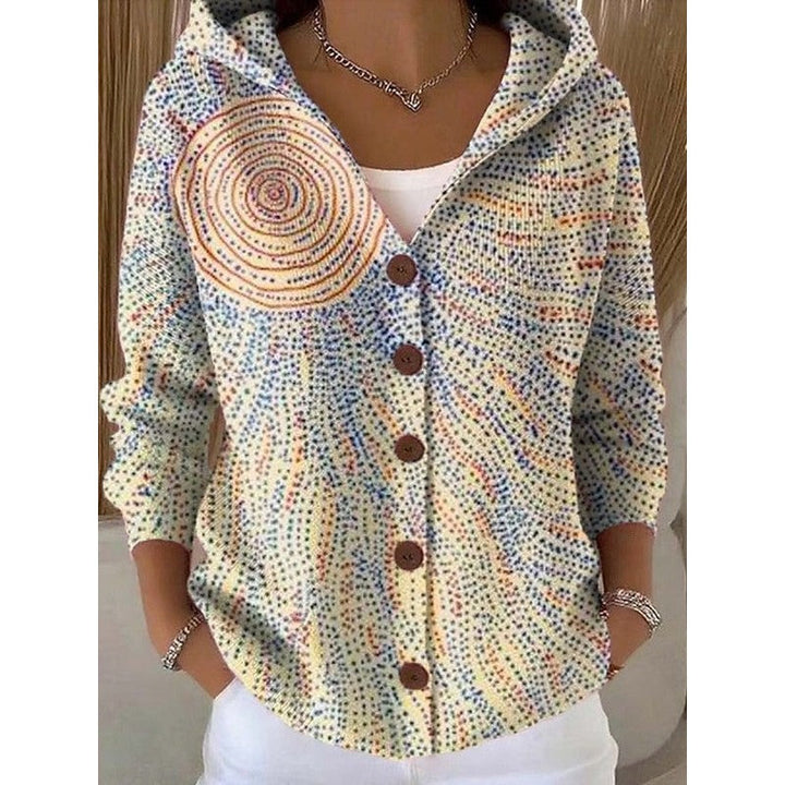 Vanessa | Fluid Button-Front Abstract Print Cardigan