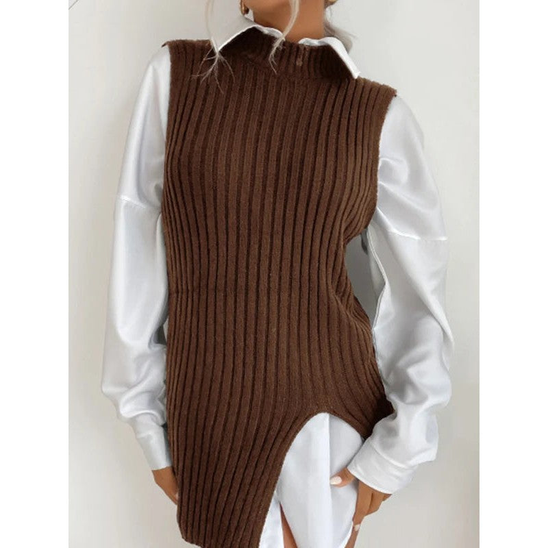 Margaret | High Mock Neck Sleeveless Vest