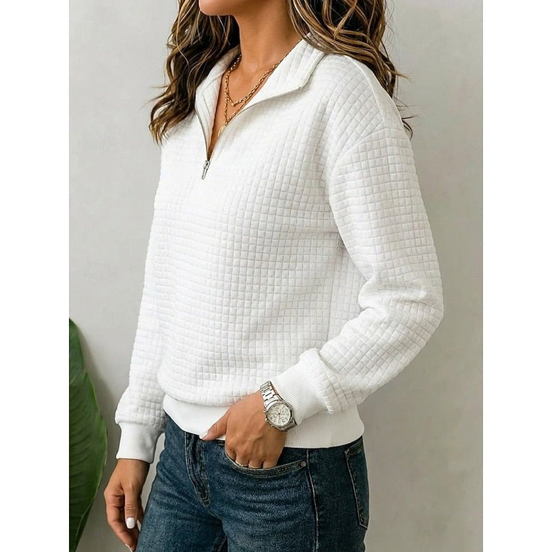 Women's Textured Quarter-Zip Pullover Sweater