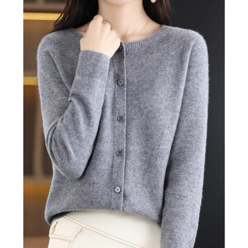 Women Cardigan | Round Neck Knitted Wrap