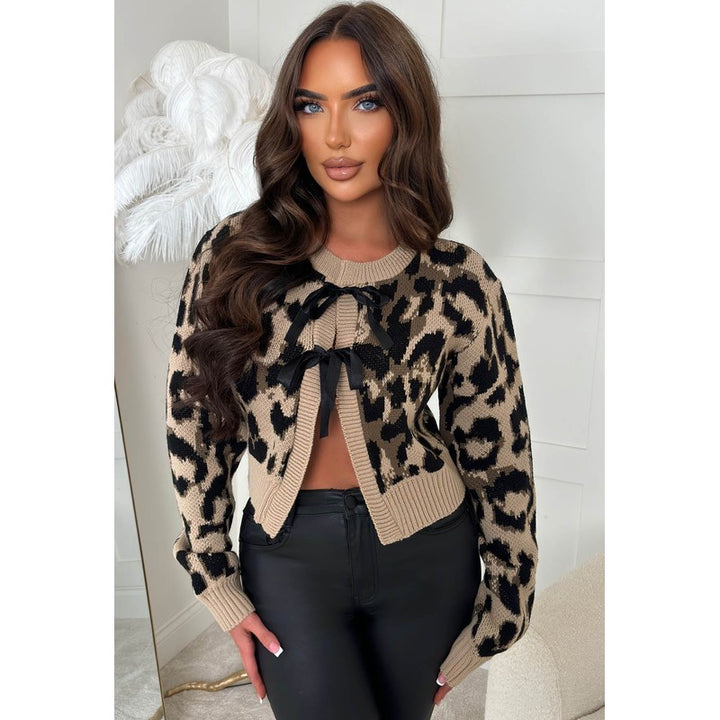Leonie | Cropped Leopard Print Cardigan
