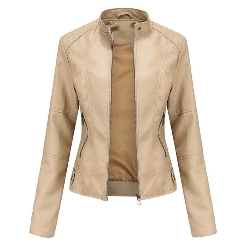Helen | Tailored Stand-Collar Moto Jacket