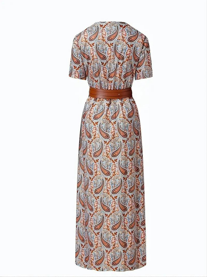 Mavis | Bedrucktes Maxikleid mit Gürtel