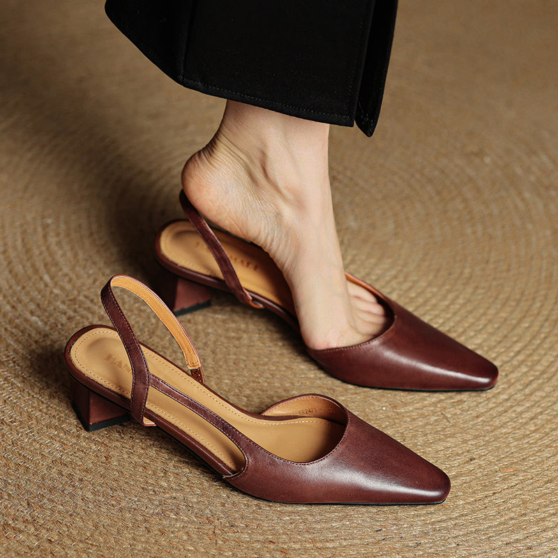 Camille | Sapatos de salto de couro genuíno