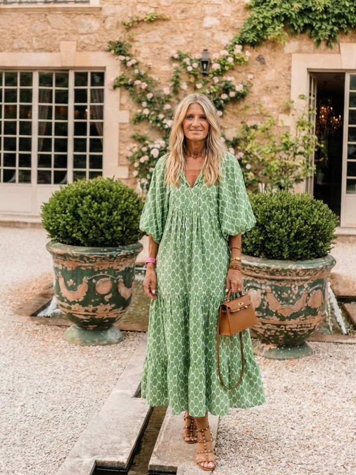 Sawyer | Robe longue bohème imprimée à volants étagés